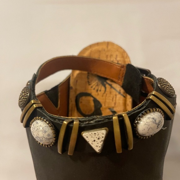 OTBT Black and Brown Sandals with Cork Footbed - Picture 3 of 7